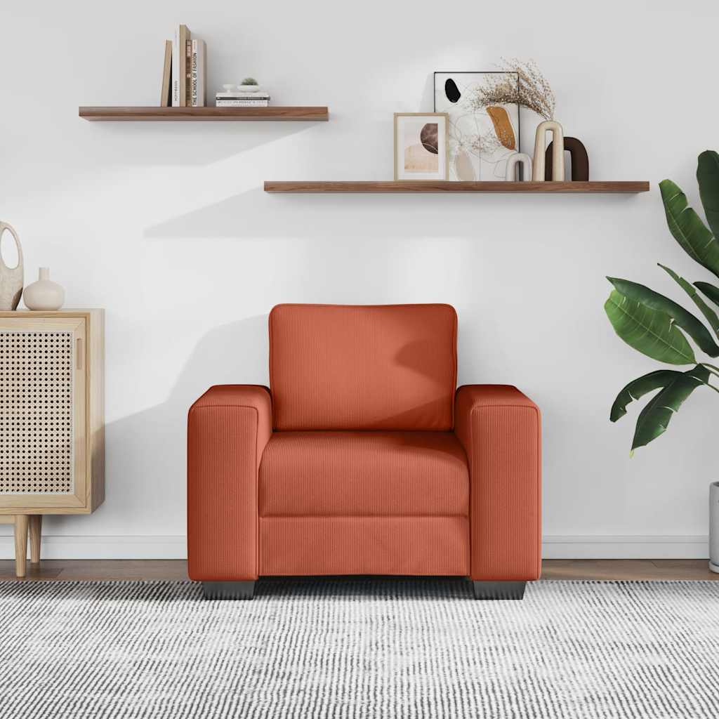 vidaXL Sessel Rot Orange 100x77x82 cm Cordstoff