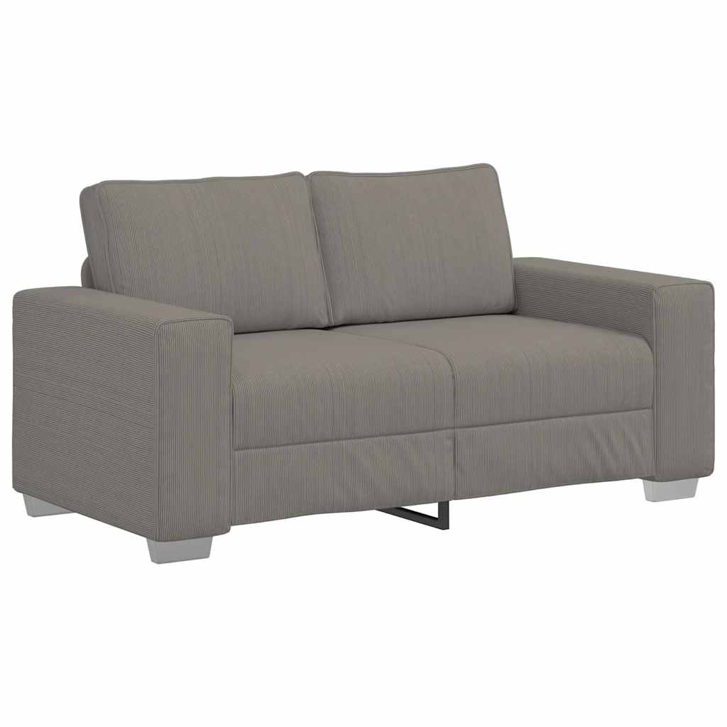 Zweisitzer-Sofa Hellgrau 160x77x82 cm Cordstoff