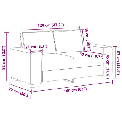 vidaXL Zweisitzer-Sofa Blau 160x77x82 cm Cordstoff