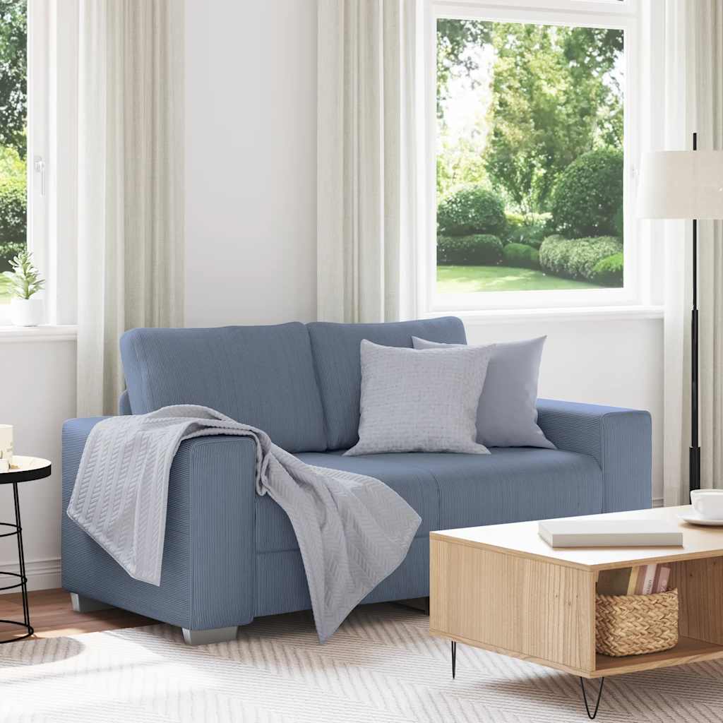 vidaXL Zweisitzer-Sofa Blau 160x77x82 cm Cordstoff