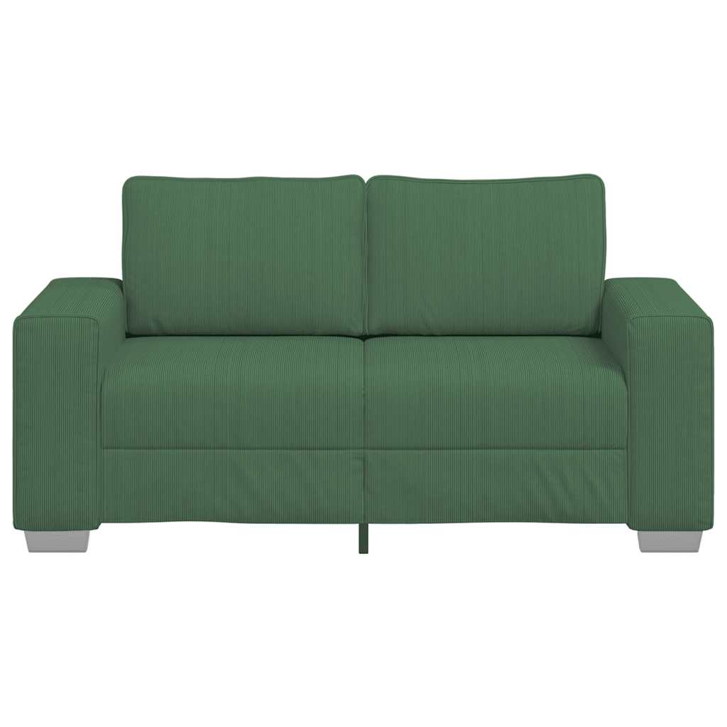 vidaXL Zweisitzer-Sofa Dunkelgrün 160x77x82 cm Cordstoff