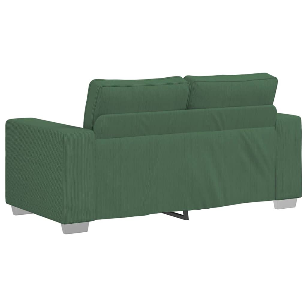 vidaXL Zweisitzer-Sofa Dunkelgrün 160x77x82 cm Cordstoff