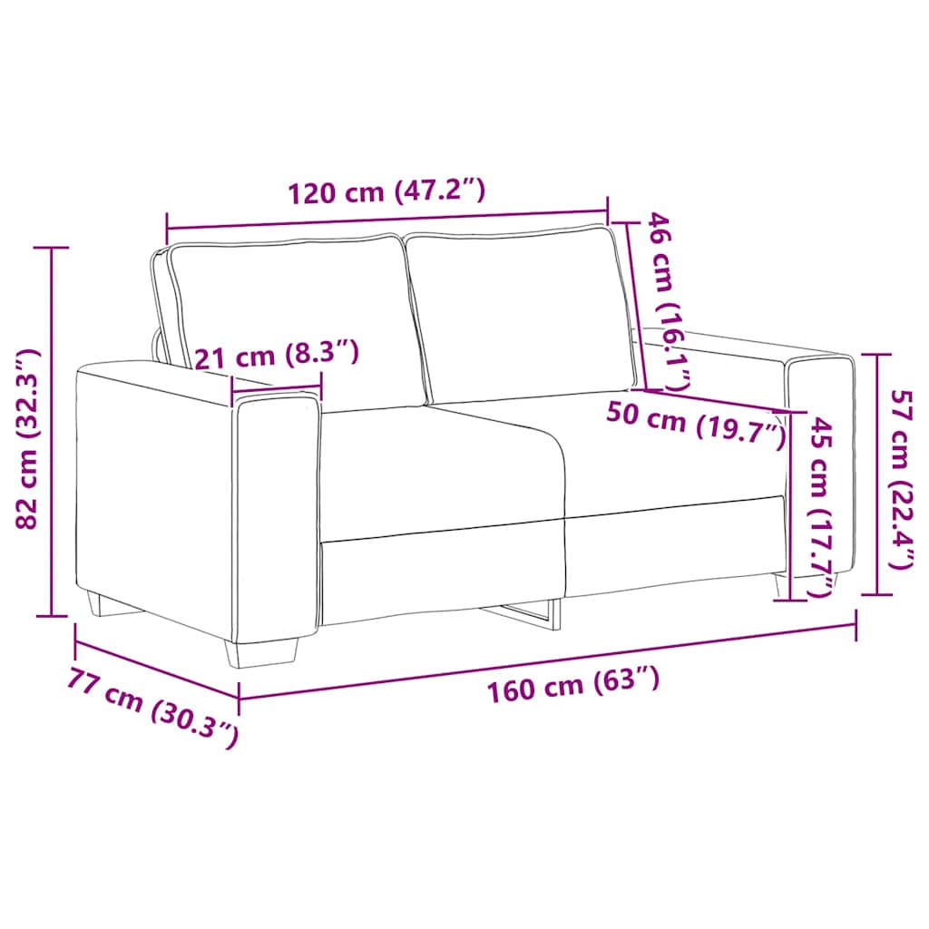 vidaXL Zweisitzer-Sofa Dunkelgrün 160x77x82 cm Cordstoff