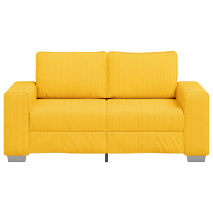 vidaXL Zweisitzer-Sofa Hellgelb 160x77x82 cm Cordstoff