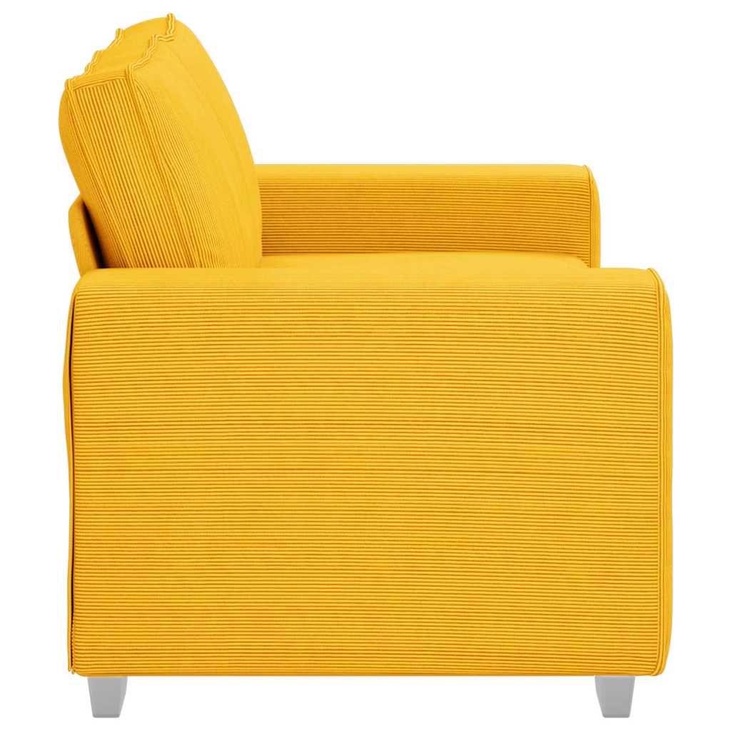 vidaXL Zweisitzer-Sofa Hellgelb 160x77x82 cm Cordstoff