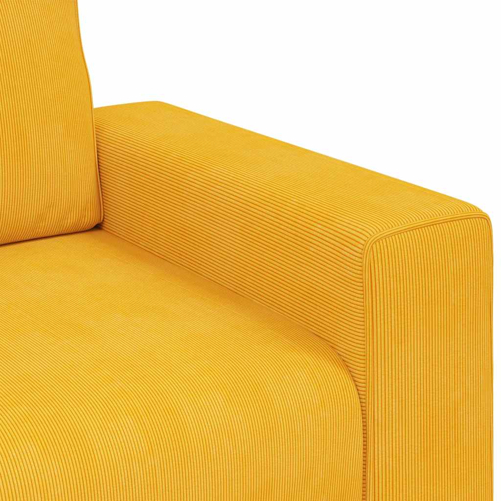 vidaXL Zweisitzer-Sofa Hellgelb 160x77x82 cm Cordstoff