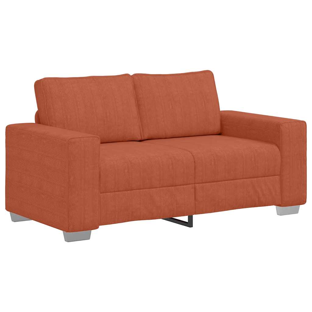 Zweisitzer-Sofa Rot Orange 160x77x82 cm Cordstoff