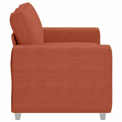 Zweisitzer-Sofa Rot Orange 160x77x82 cm Cordstoff