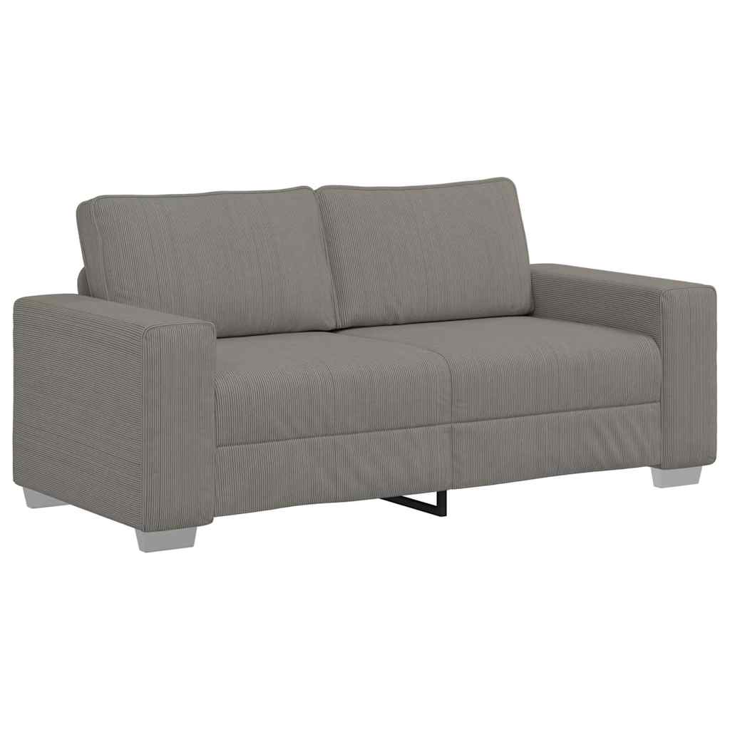 Zweisitzer-Sofa Hellgrau 180x77x82 cm Cordstoff