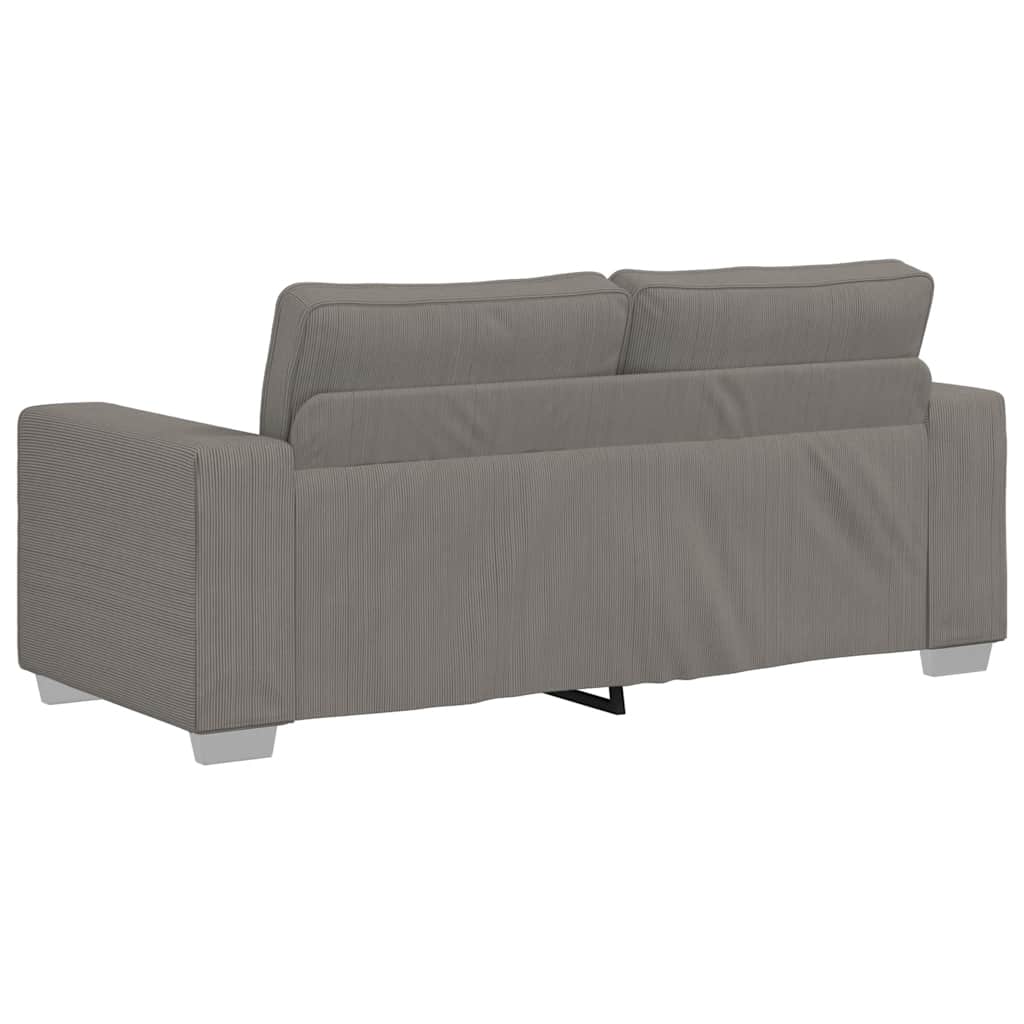 Zweisitzer-Sofa Hellgrau 180x77x82 cm Cordstoff