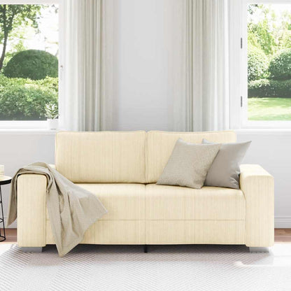 vidaXL Zweisitzer-Sofa Creme 180x77x82 cm Cordstoff
