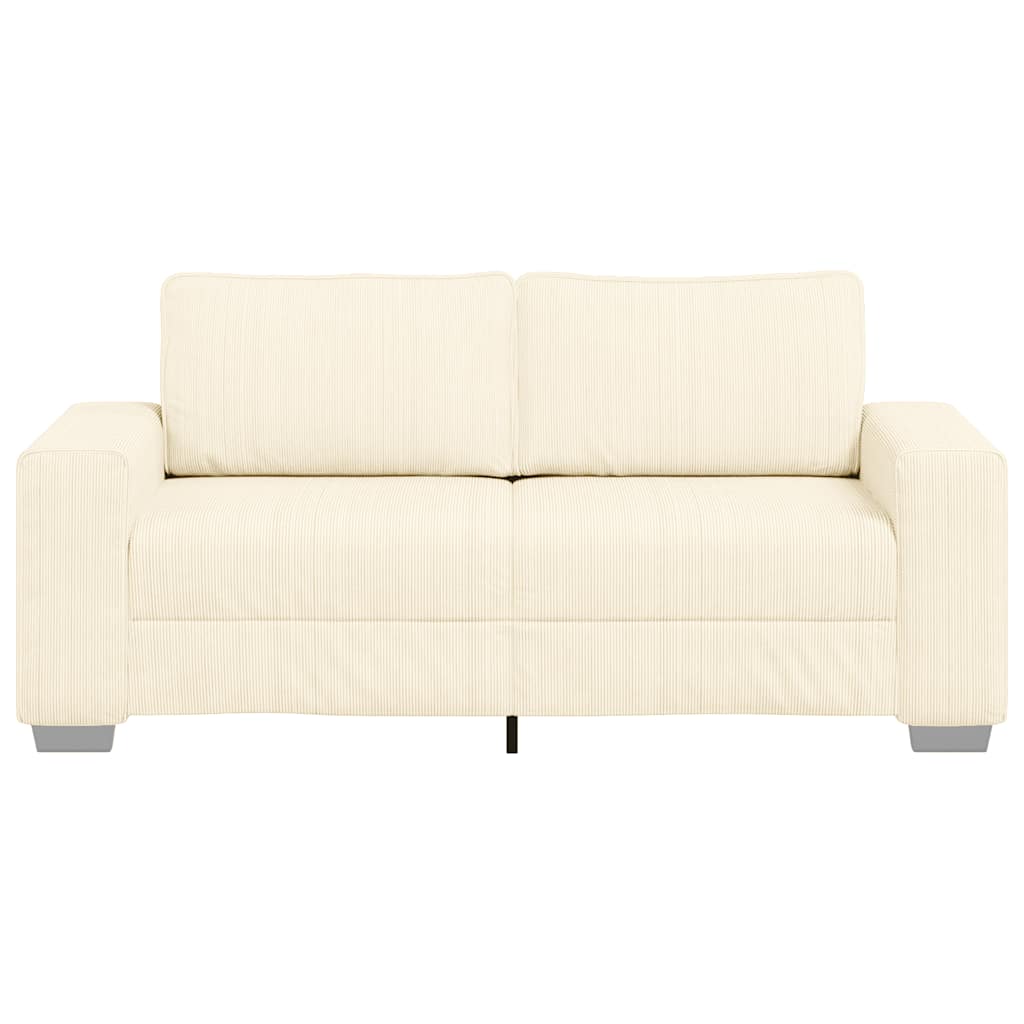 vidaXL Zweisitzer-Sofa Creme 180x77x82 cm Cordstoff