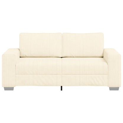 vidaXL Zweisitzer-Sofa Creme 180x77x82 cm Cordstoff