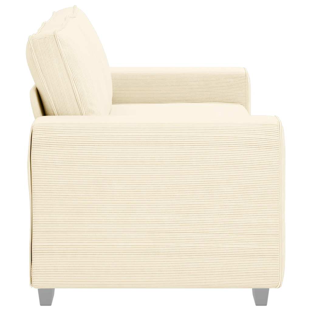 vidaXL Zweisitzer-Sofa Creme 180x77x82 cm Cordstoff