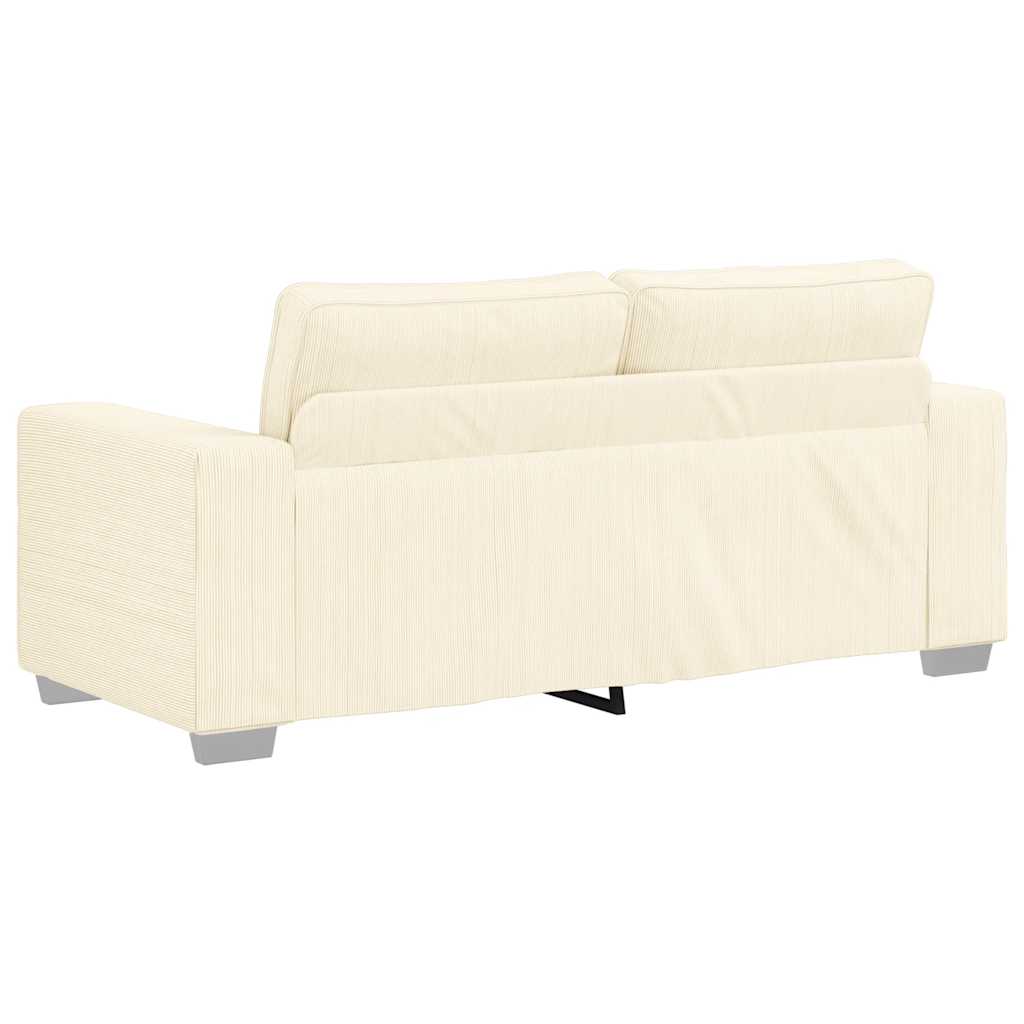 vidaXL Zweisitzer-Sofa Creme 180x77x82 cm Cordstoff