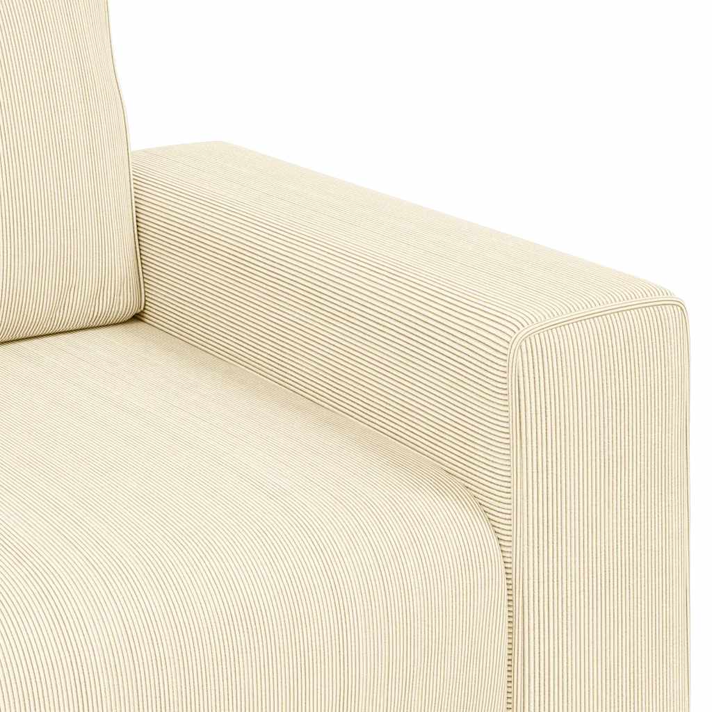 vidaXL Zweisitzer-Sofa Creme 180x77x82 cm Cordstoff