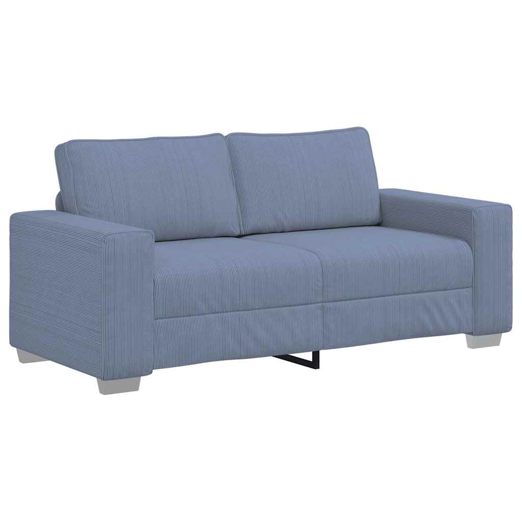 vidaXL Zweisitzer-Sofa Blau 180x77x82 cm Cordstoff