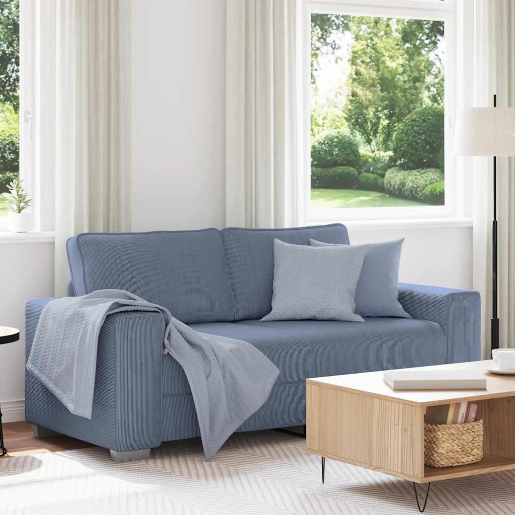 vidaXL Zweisitzer-Sofa Blau 180x77x82 cm Cordstoff