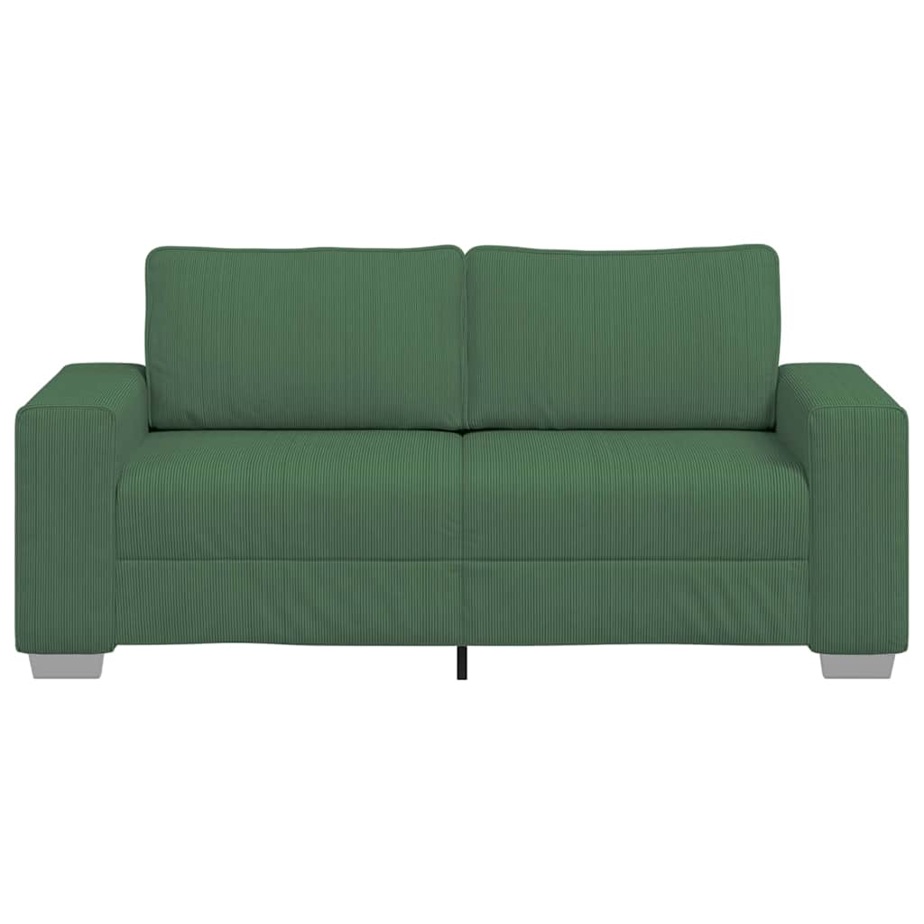 vidaXL Canapé deux places vert foncé 180x77x82 cm Tissu côtelé