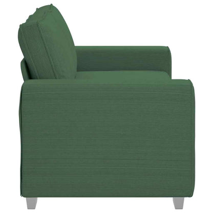vidaXL Canapé deux places vert foncé 180x77x82 cm Tissu côtelé