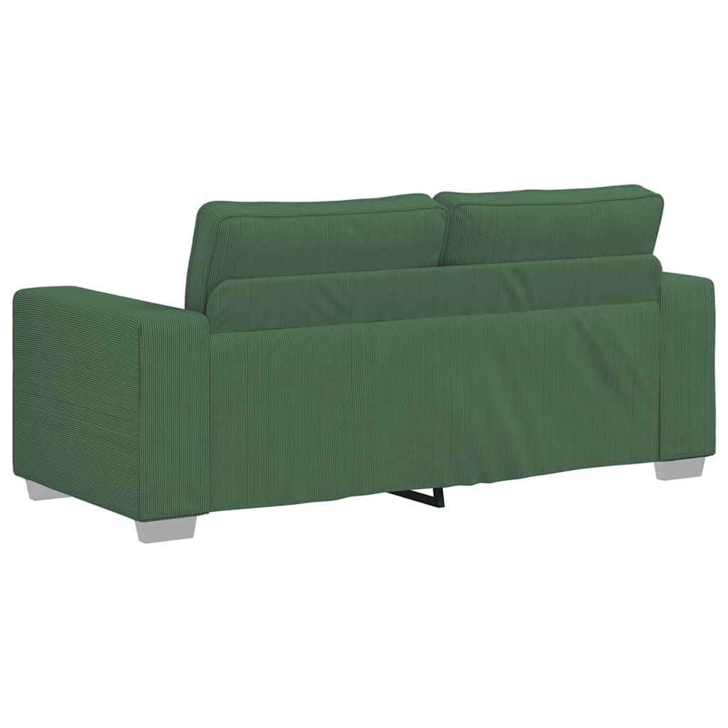 vidaXL Canapé deux places vert foncé 180x77x82 cm Tissu côtelé