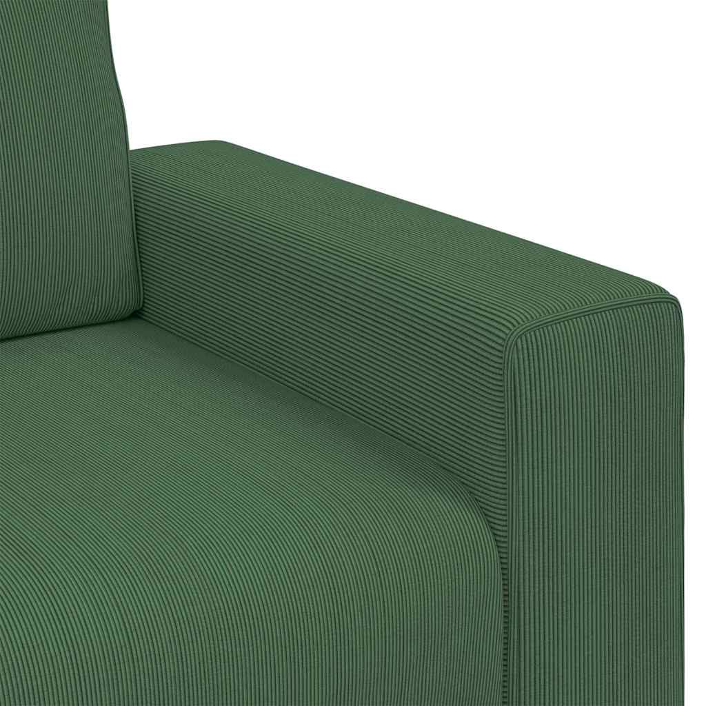 vidaXL Canapé deux places vert foncé 180x77x82 cm Tissu côtelé
