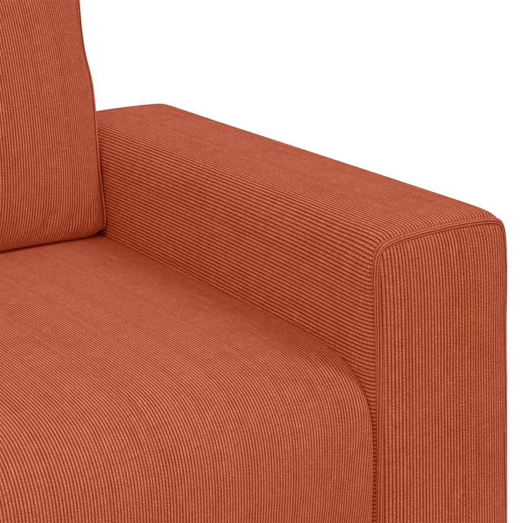 Zweisitzer-Sofa Rot Orange 180x77x82 cm Cordstoff