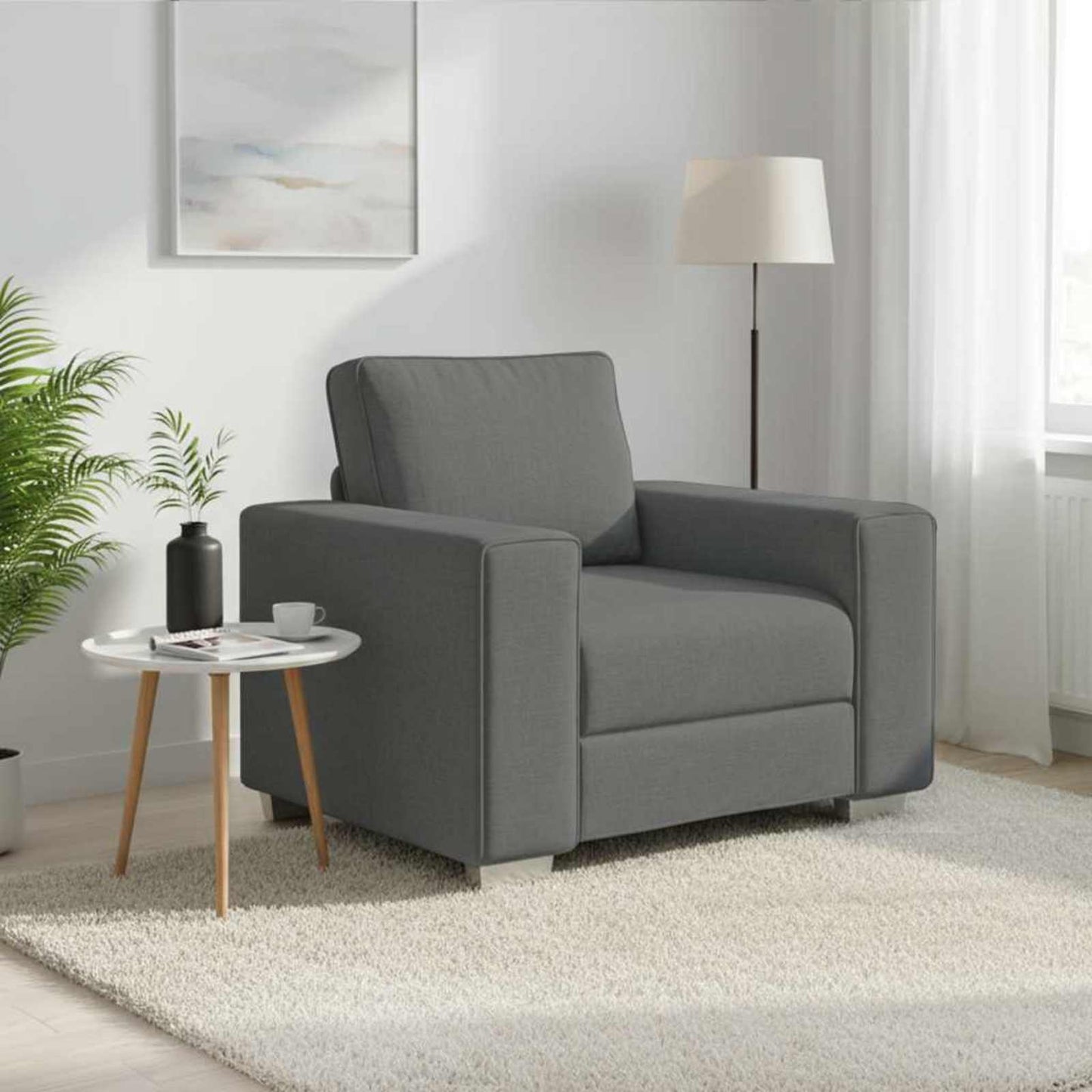 Sofa Dunkelgrau 100 x 80 x 82 cm Stoff