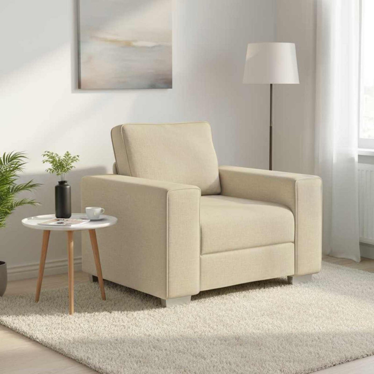 vidaXL Sofa Creme 100 x 80 x 82 cm Stoff