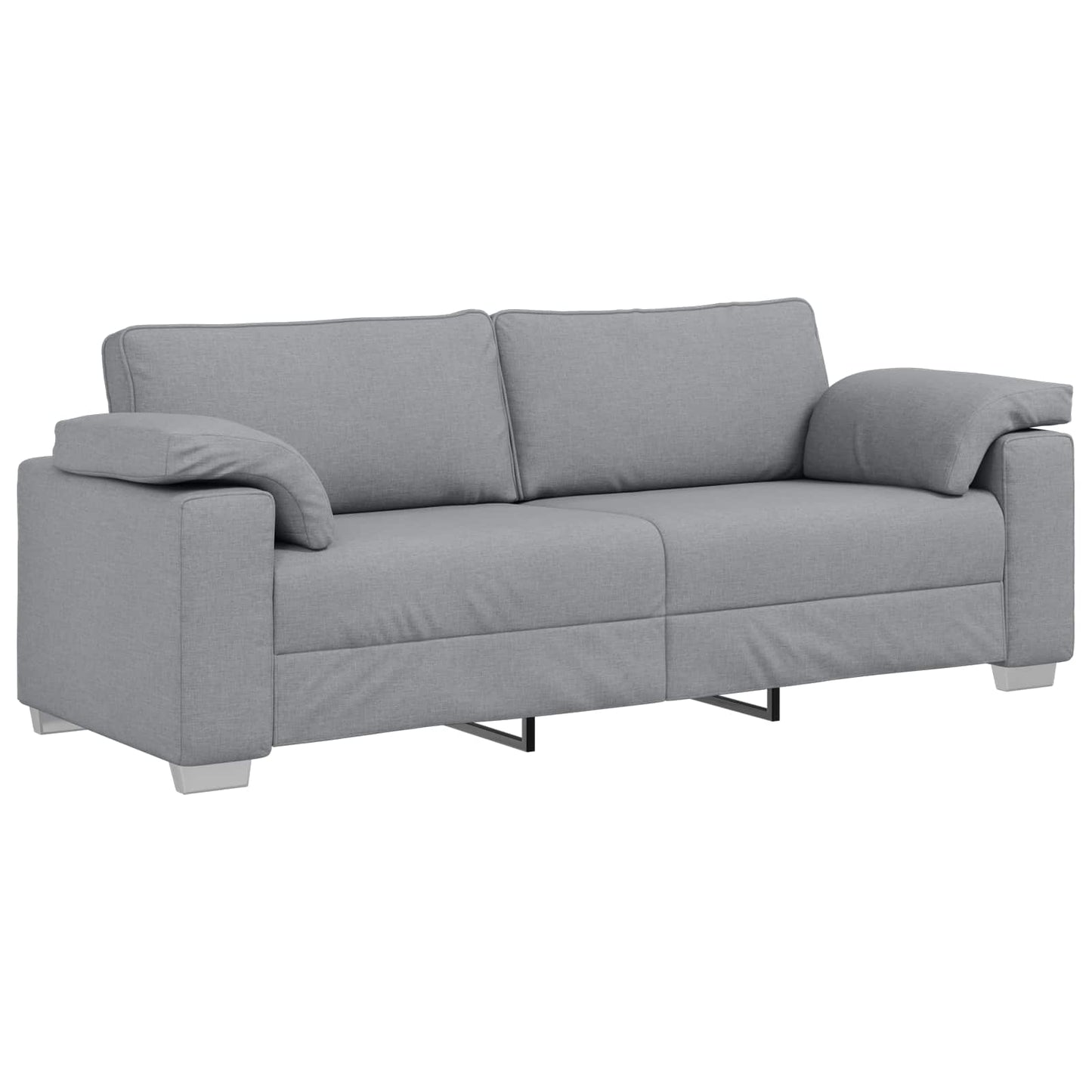 Sofa Hellgrau 219 x 80 x 82 cm Stoff