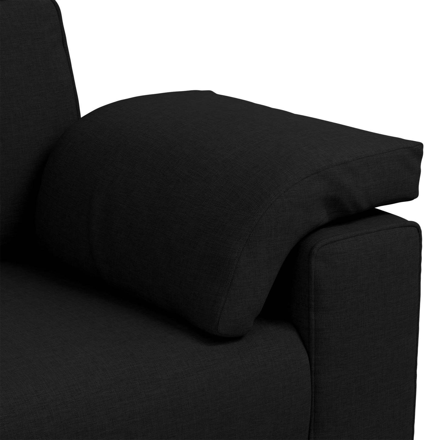 Sofa Schwarz 219 x 80 x 82 cm Stoff