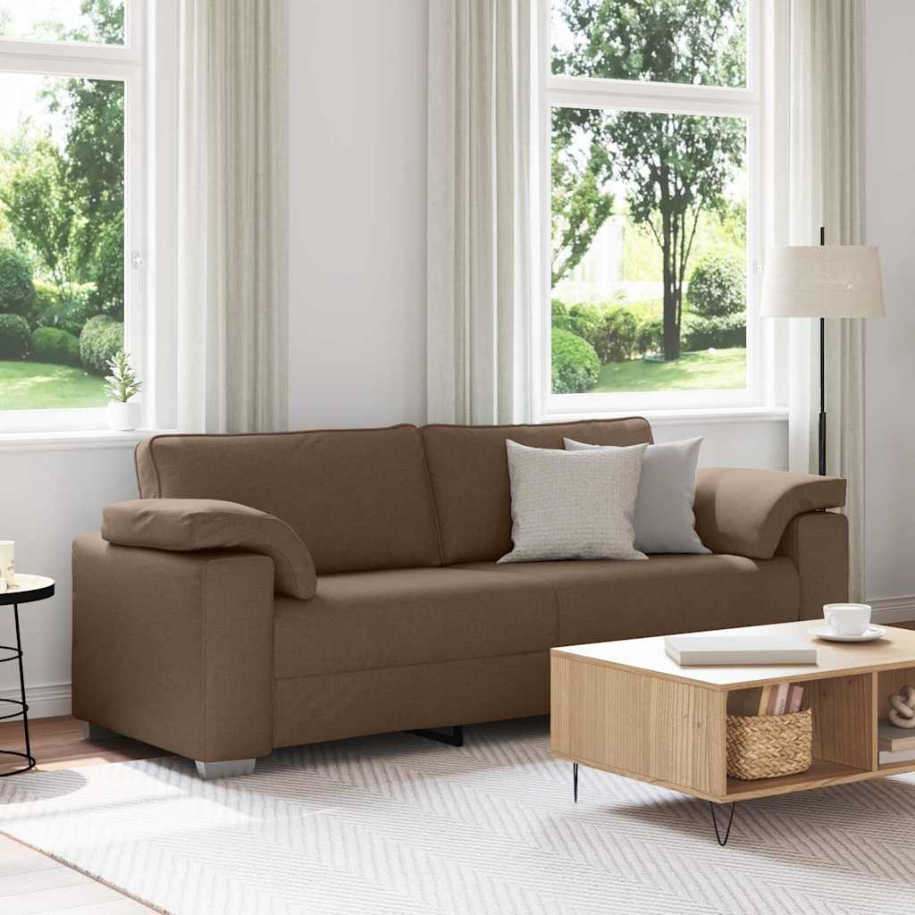 vidaXL Canapé marron 219 x 80 x 82 cm Tissu