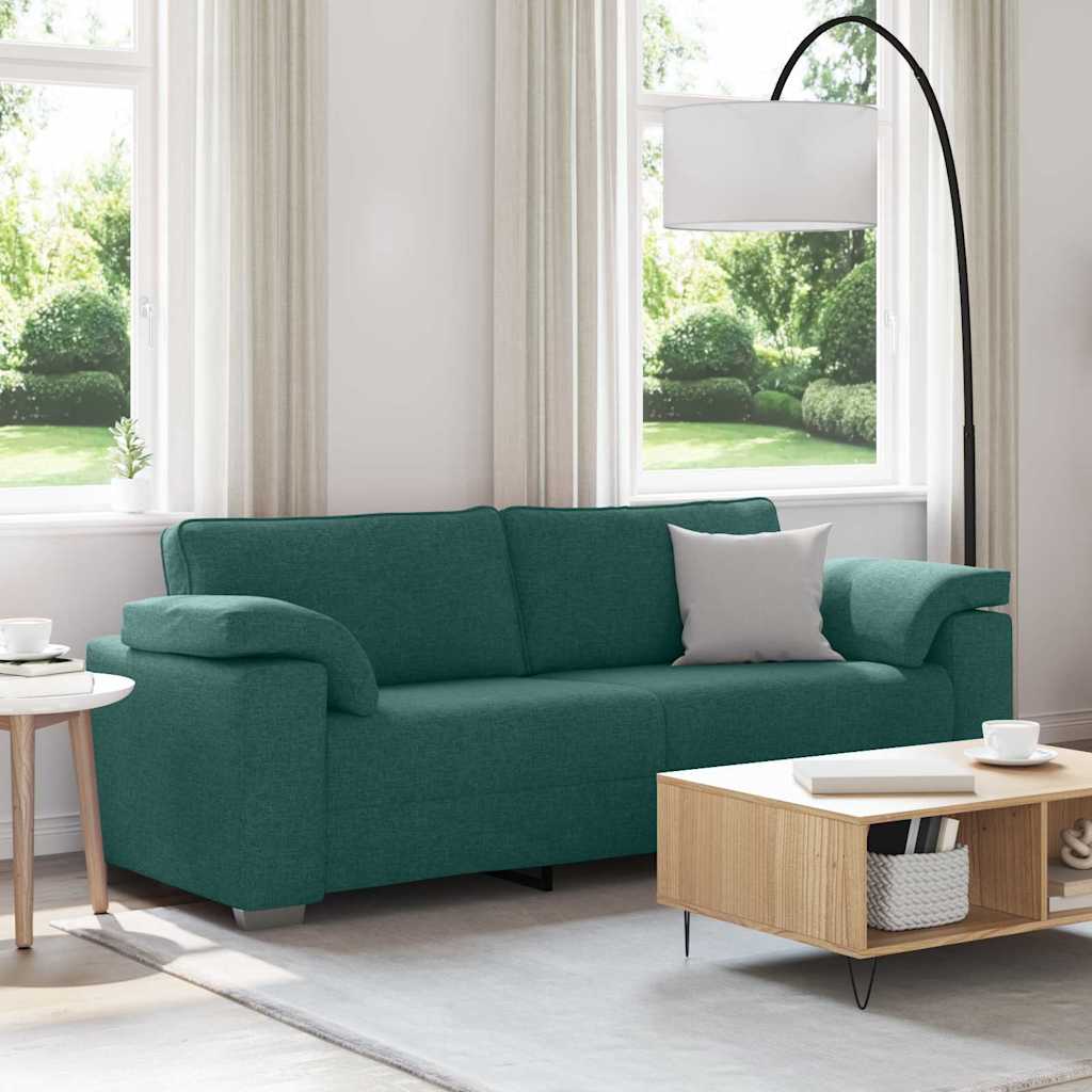 vidaXL Canapé vert foncé 219 x 80 x 82 cm Tissu