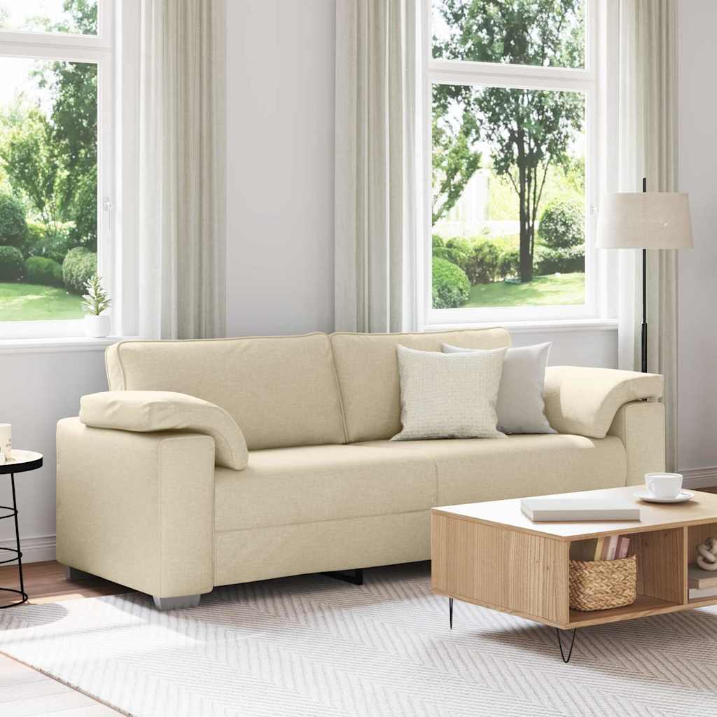 vidaXL Canapé crème 219 x 80 x 82 cm Tissu