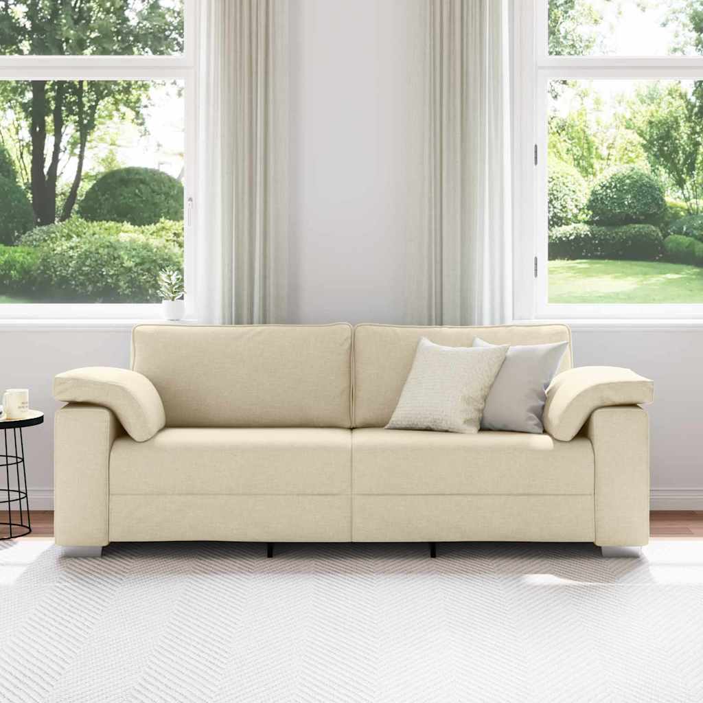 vidaXL Canapé crème 219 x 80 x 82 cm Tissu