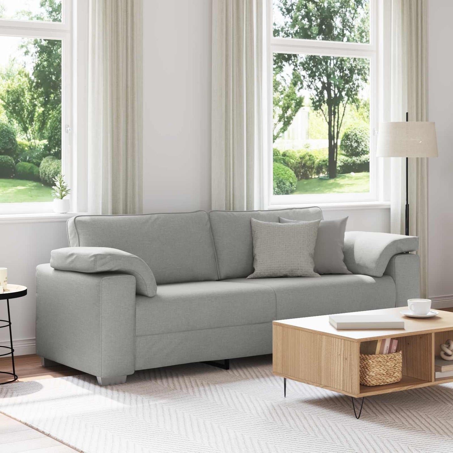 vidaXL Canapé Gris nuage 219 x 80 x 82 cm Tissu