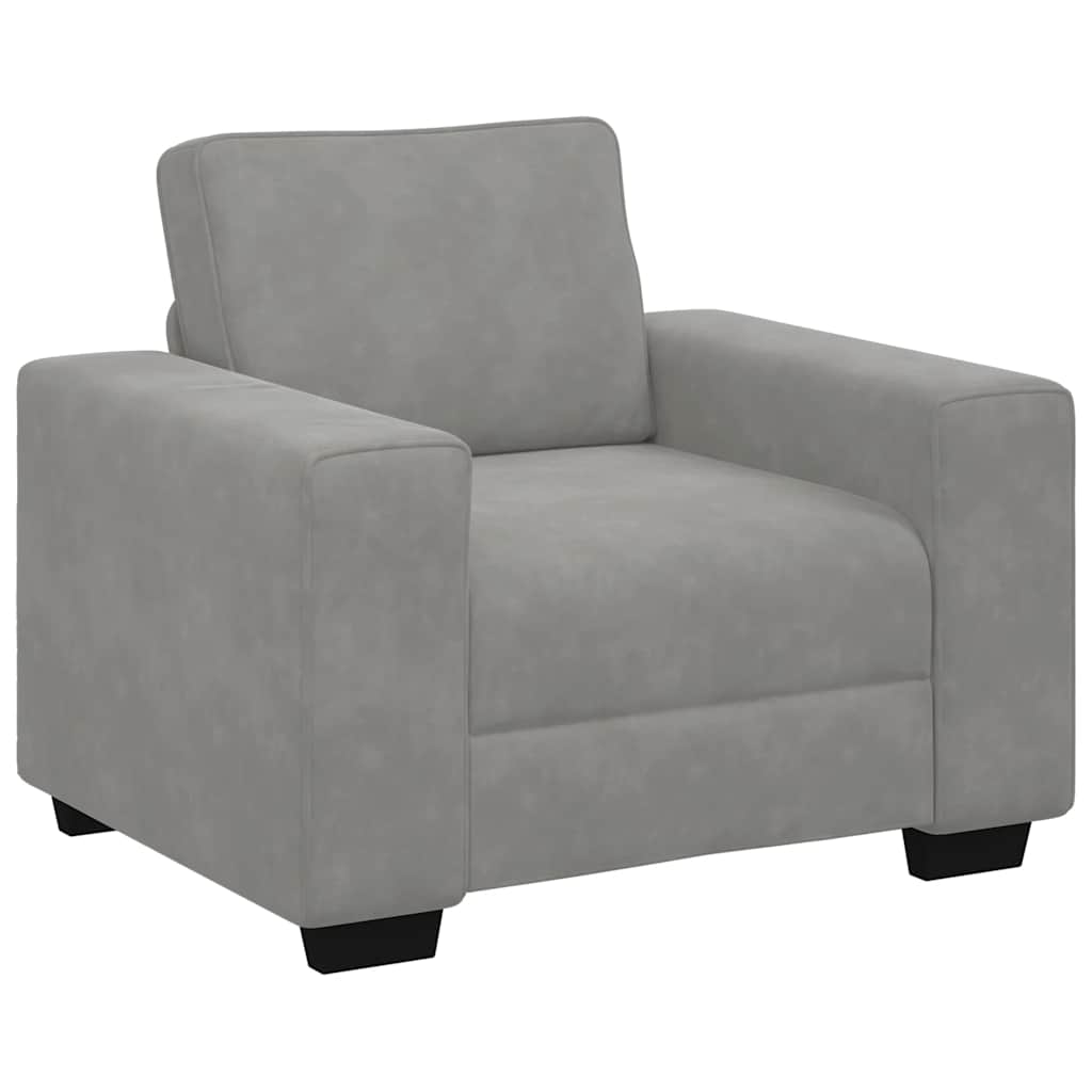 vidaXL Sessel Hellgrau 100x77x82 cm Samt