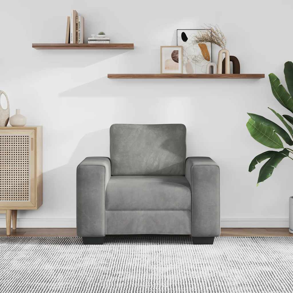 vidaXL Sessel Hellgrau 100x77x82 cm Samt