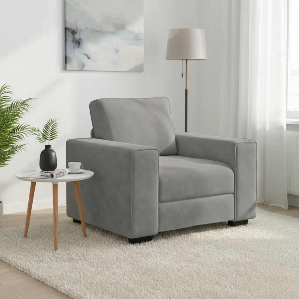 vidaXL Sessel Hellgrau 100x77x82 cm Samt