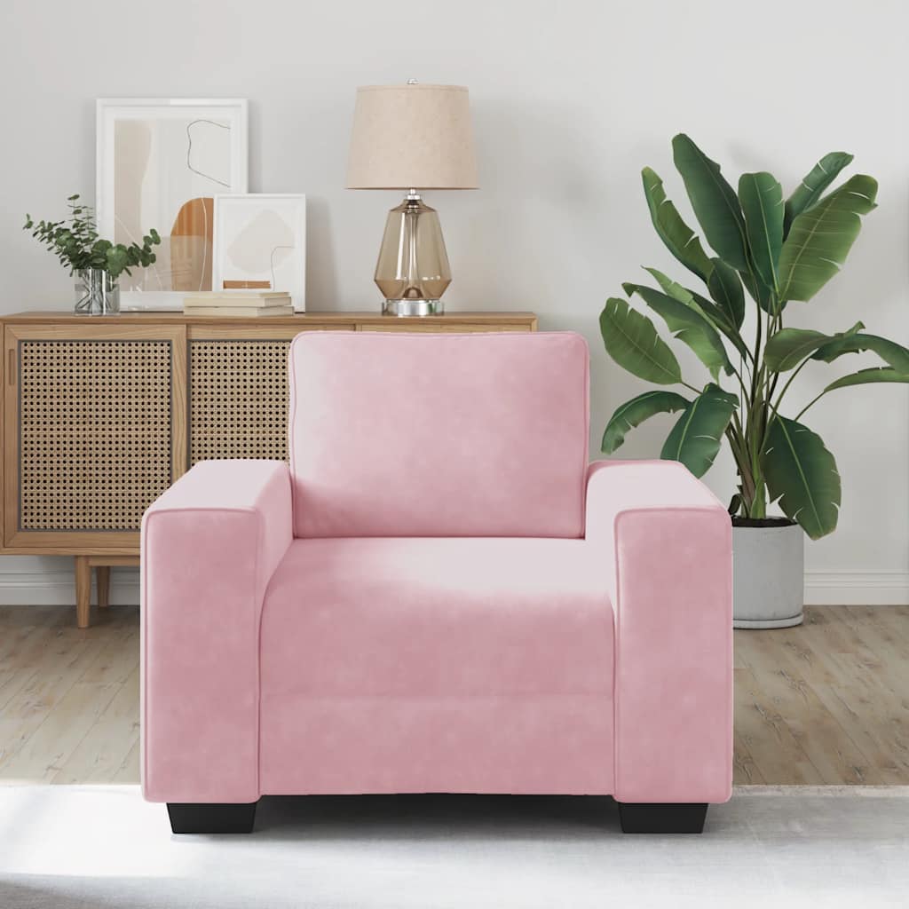 vidaXL Fauteuil rose 100x77x82 cm velours