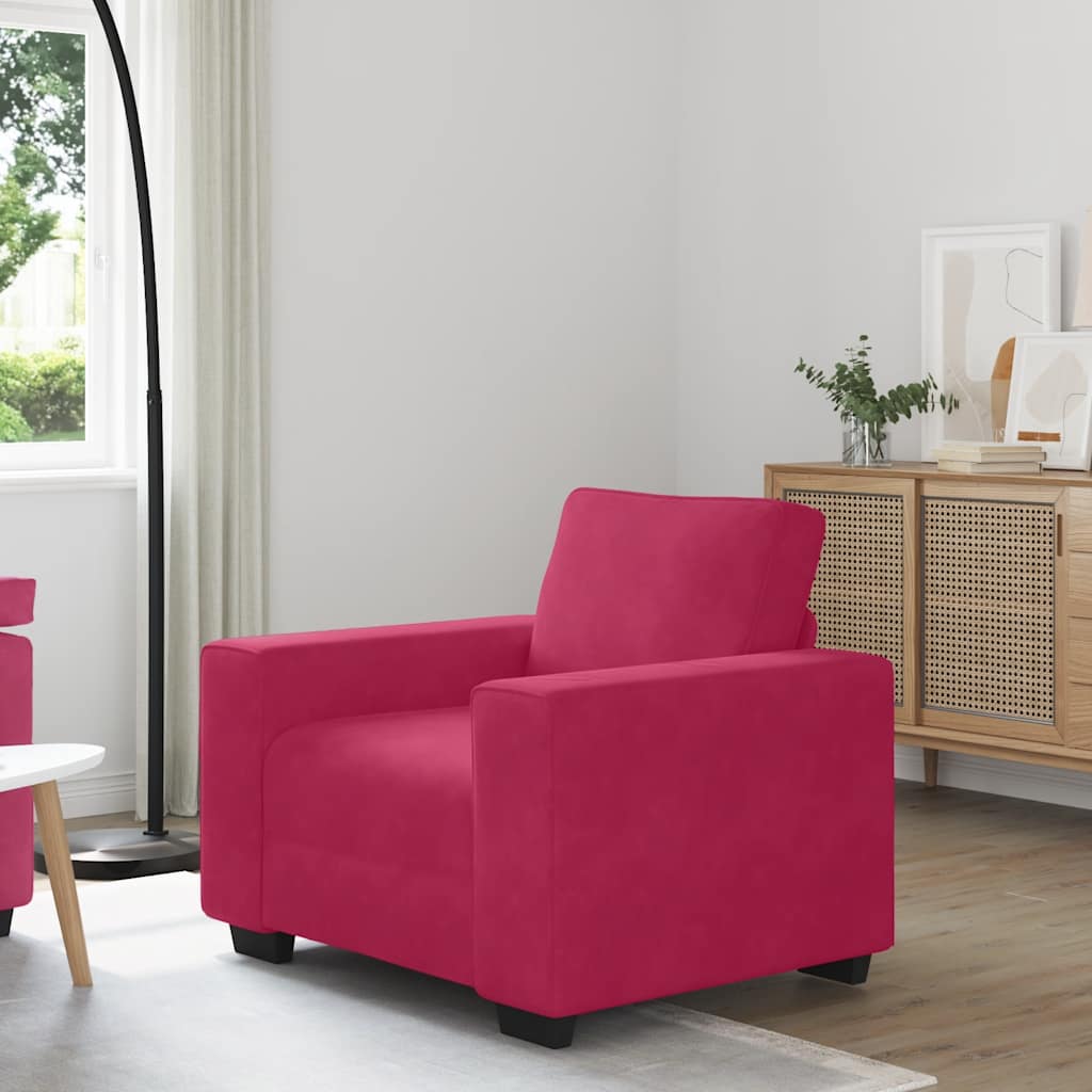 vidaXL Sessel Weinrot 100x77x82 cm Samt