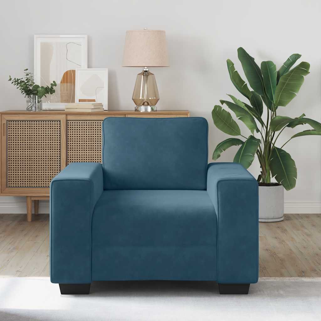 Sessel Blau 100x77x82 cm Samt