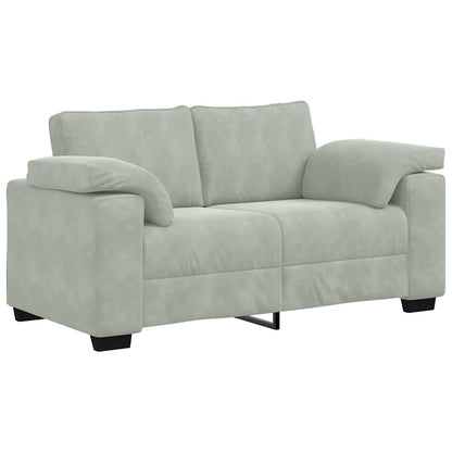 Zweisitzer-Sofa Hellgrau 160x77x82 cm Samt