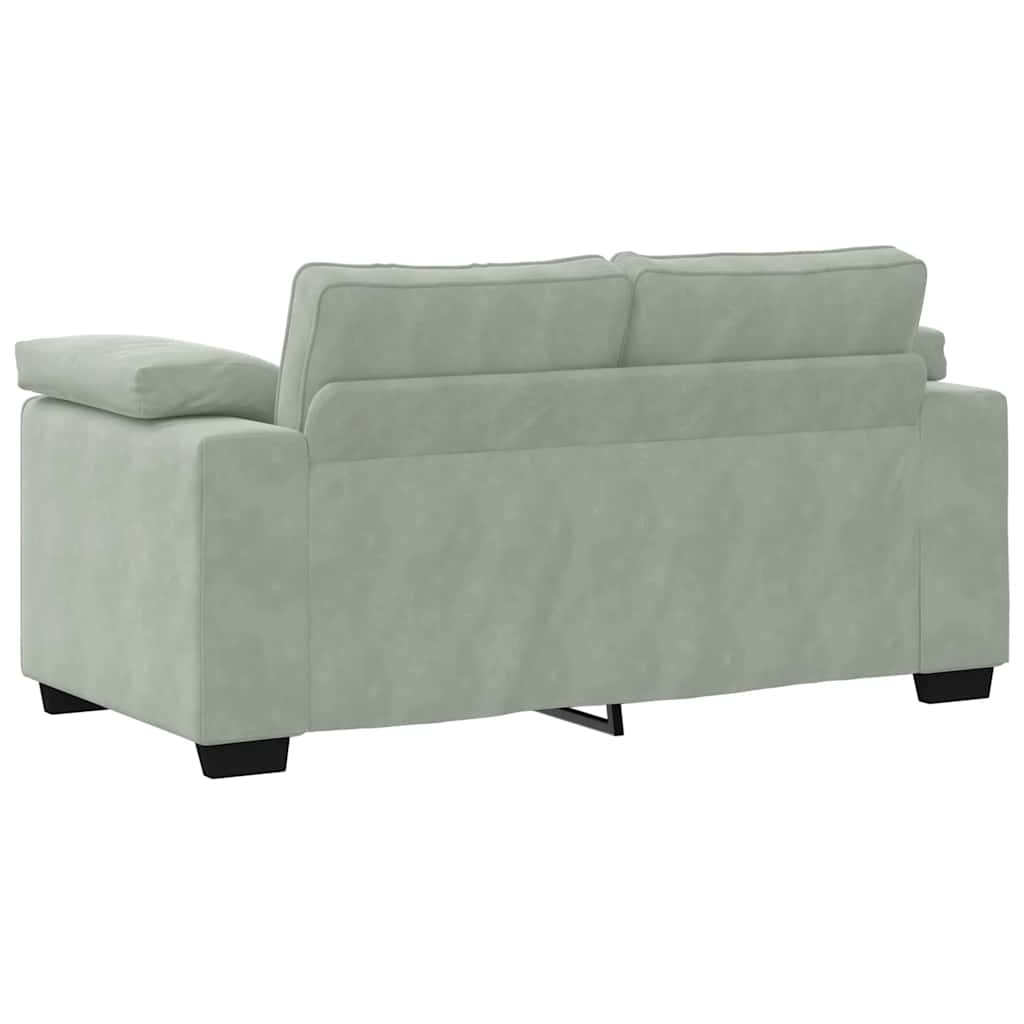 Zweisitzer-Sofa Hellgrau 160x77x82 cm Samt