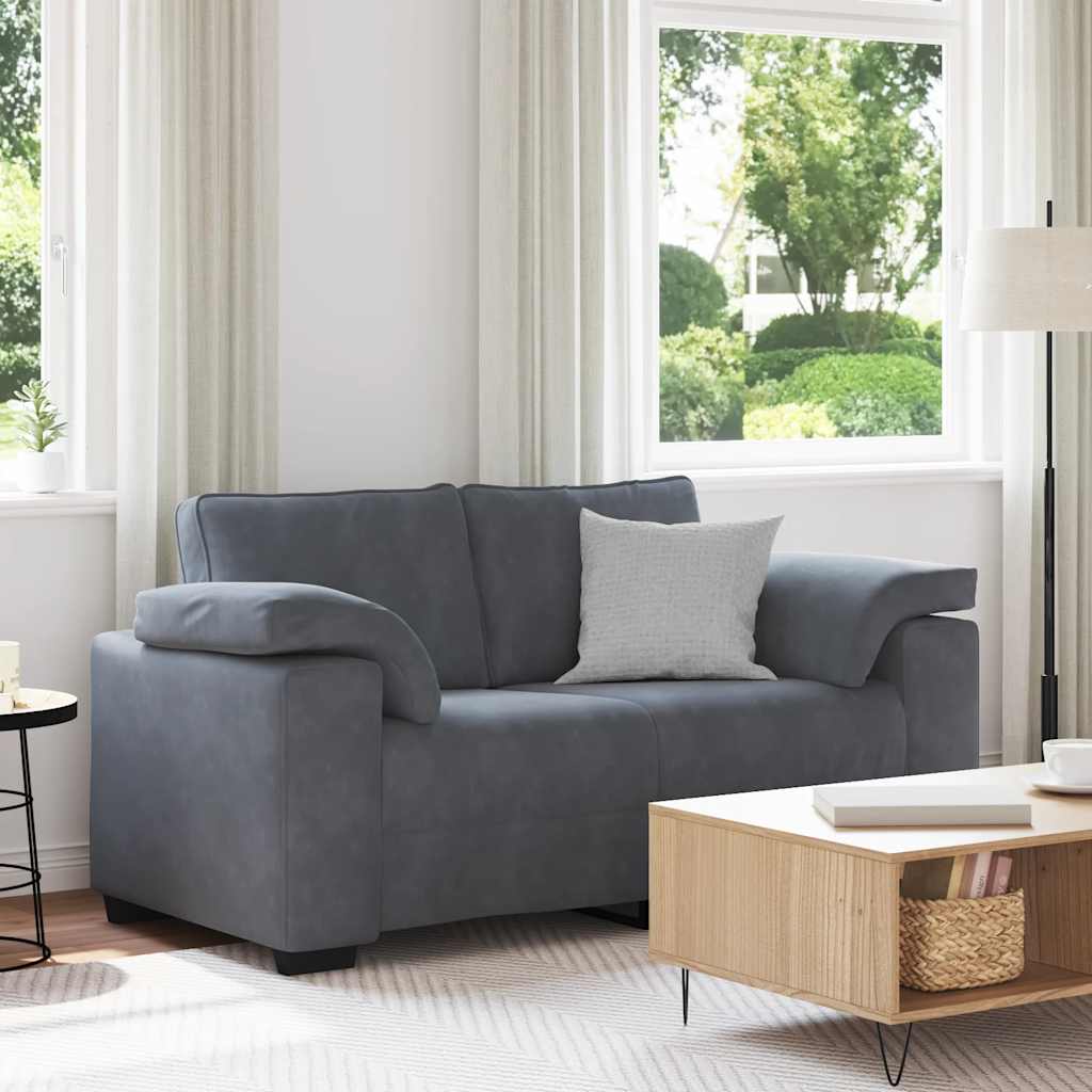 Zweisitzer-Sofa Dunkelgrau 160x77x82 cm Samt