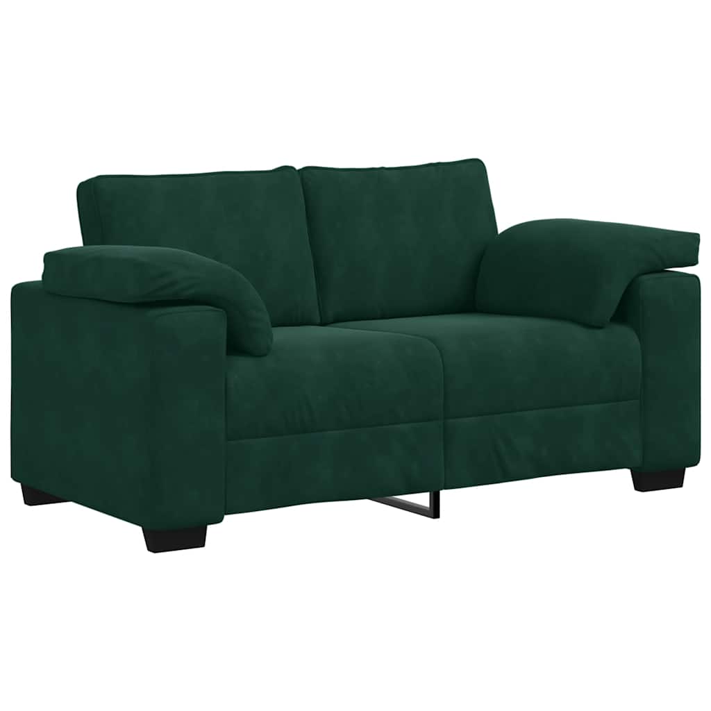vidaXL Canapé à 2 places vert foncé 160x77x82 cm Velours