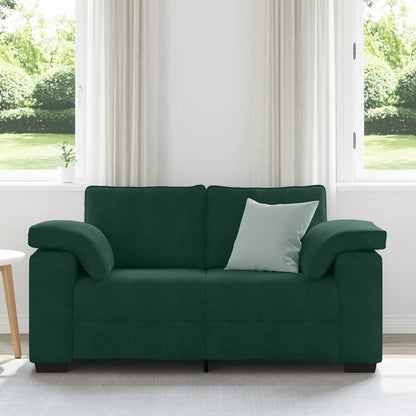 vidaXL Canapé à 2 places vert foncé 160x77x82 cm Velours