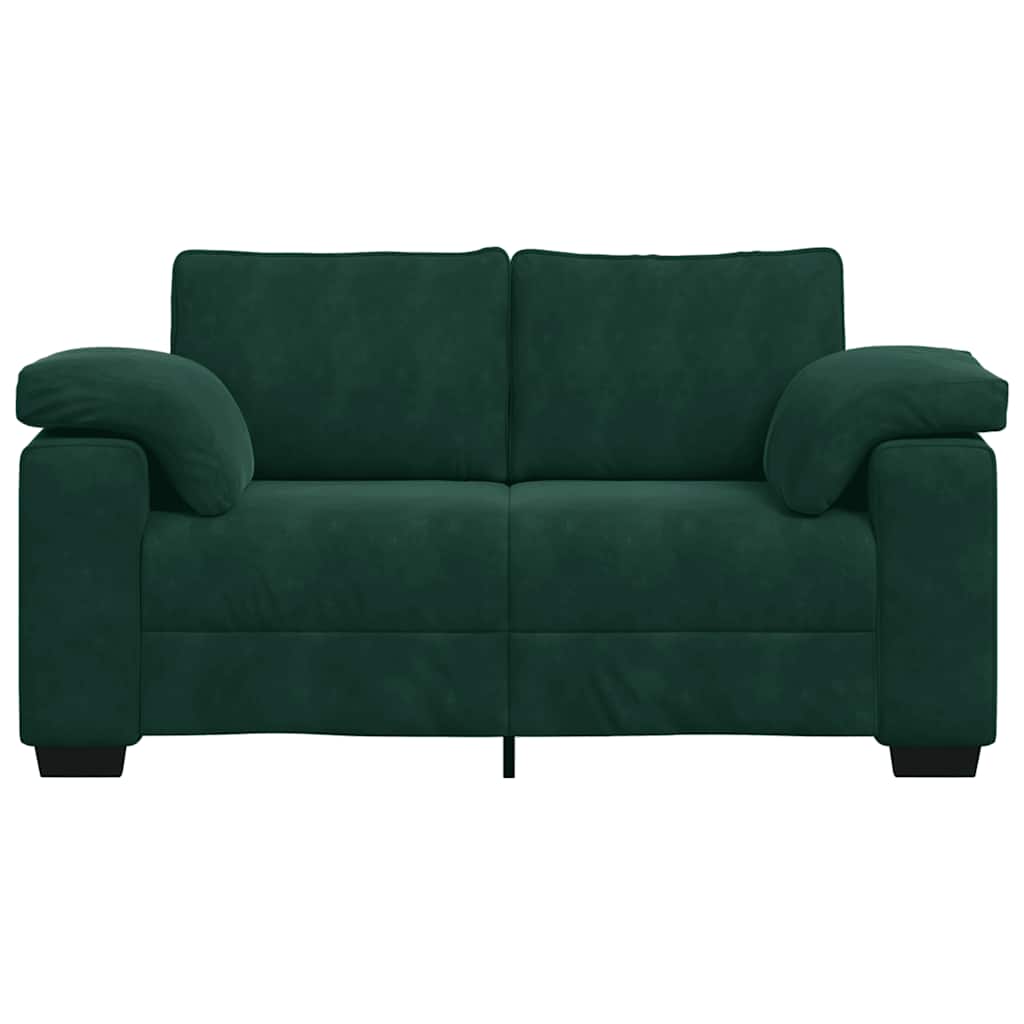 vidaXL Canapé à 2 places vert foncé 160x77x82 cm Velours