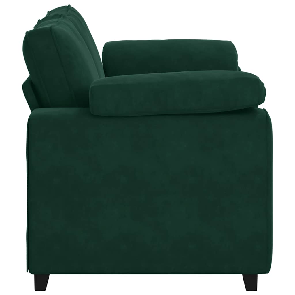 vidaXL Canapé à 2 places vert foncé 160x77x82 cm Velours