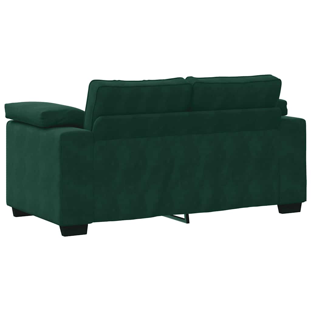 vidaXL Canapé à 2 places vert foncé 160x77x82 cm Velours